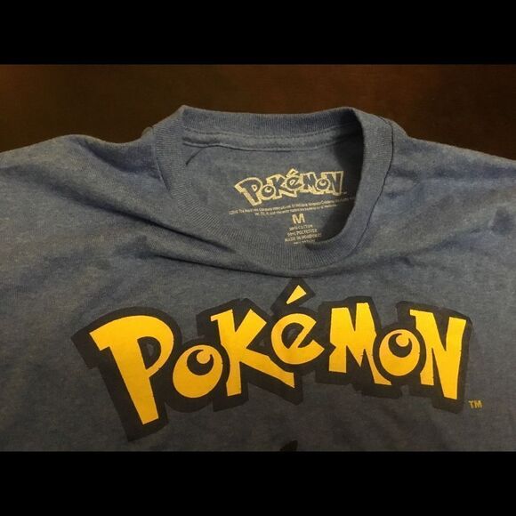 Pokemon Pikachu T-shirt Heather Blue Size Medium - Picture 2 of 2